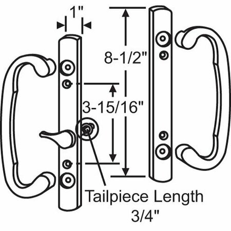 STRYBUC PATIO DOOR HANDLE SET ALMOND 13-245AD